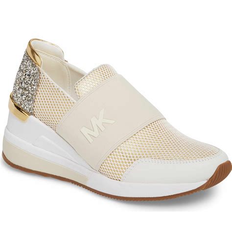 michael kors slip on sneakers gold|michael kors wedge sneakers.